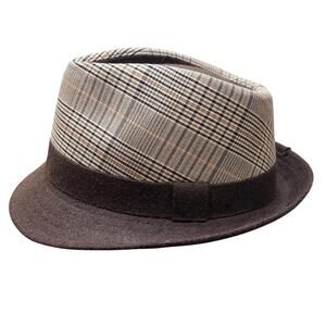 Henschel Hat Co Size M Fedora Wool Blend Plaid Brown Fall Classic Preppy Hipster